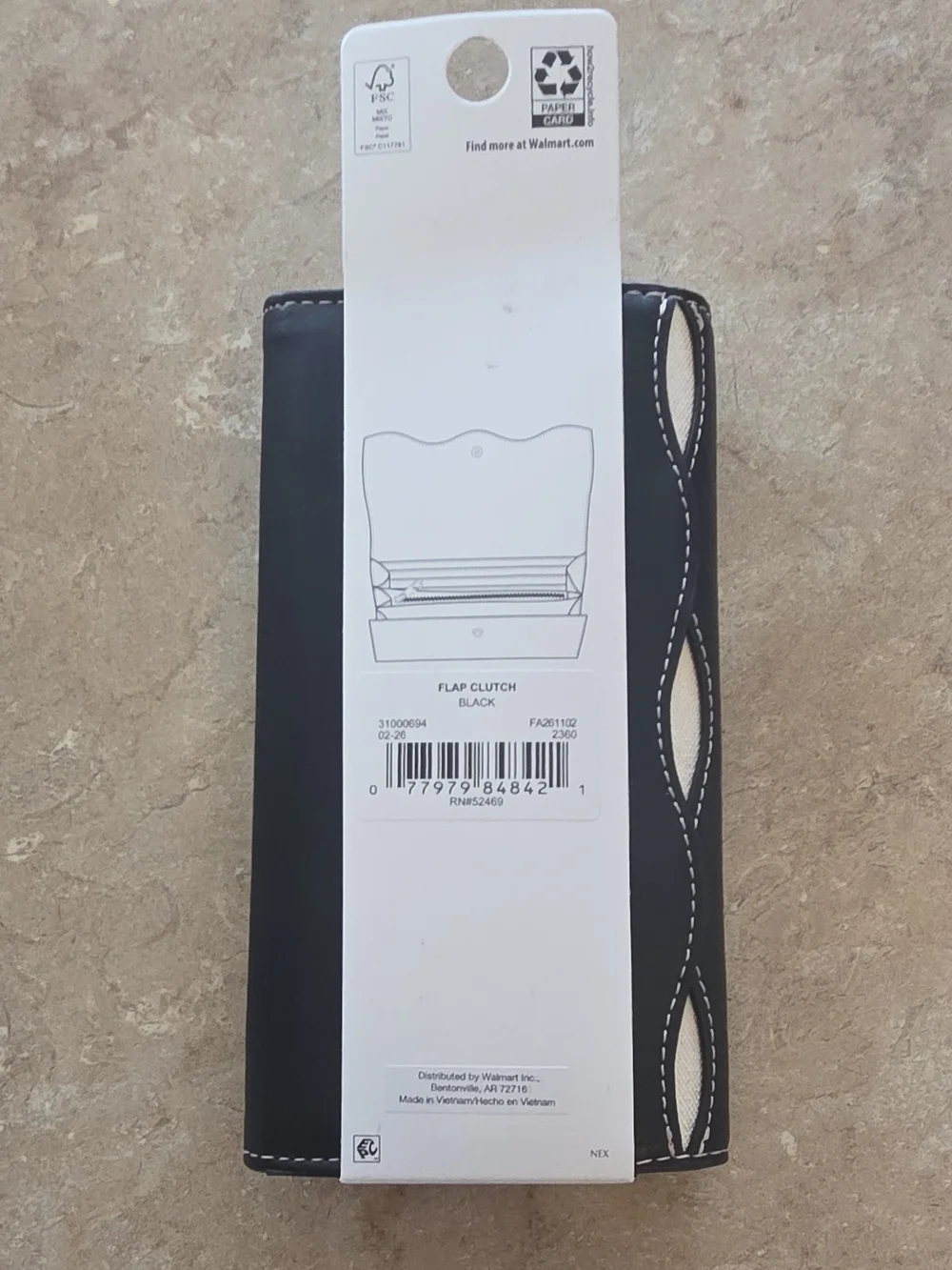 FREE ASSEMBLY Women's Black Wallet with Cream Accents